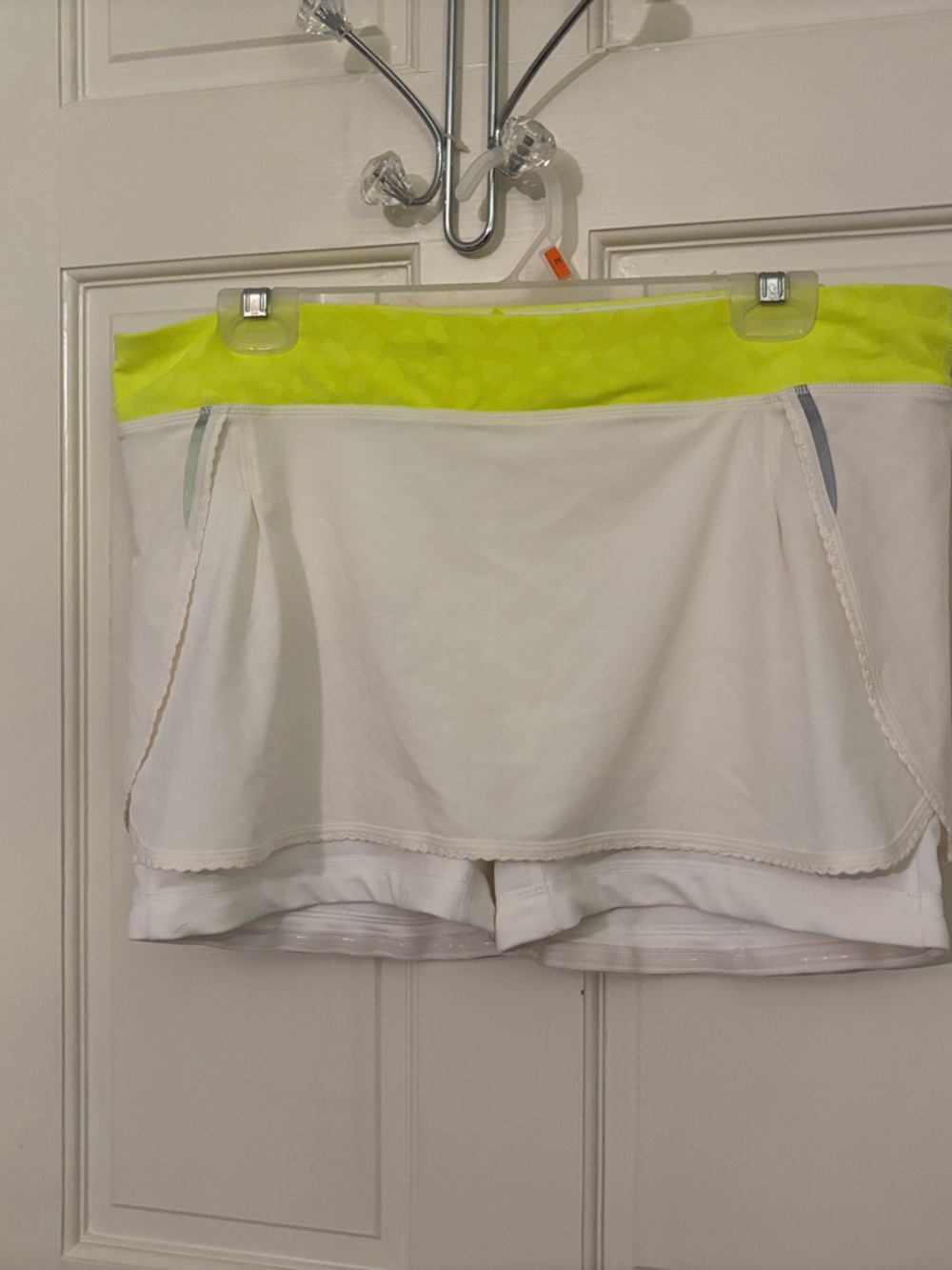 Lucy White Skort with Neon Yellow Leopard Waistband